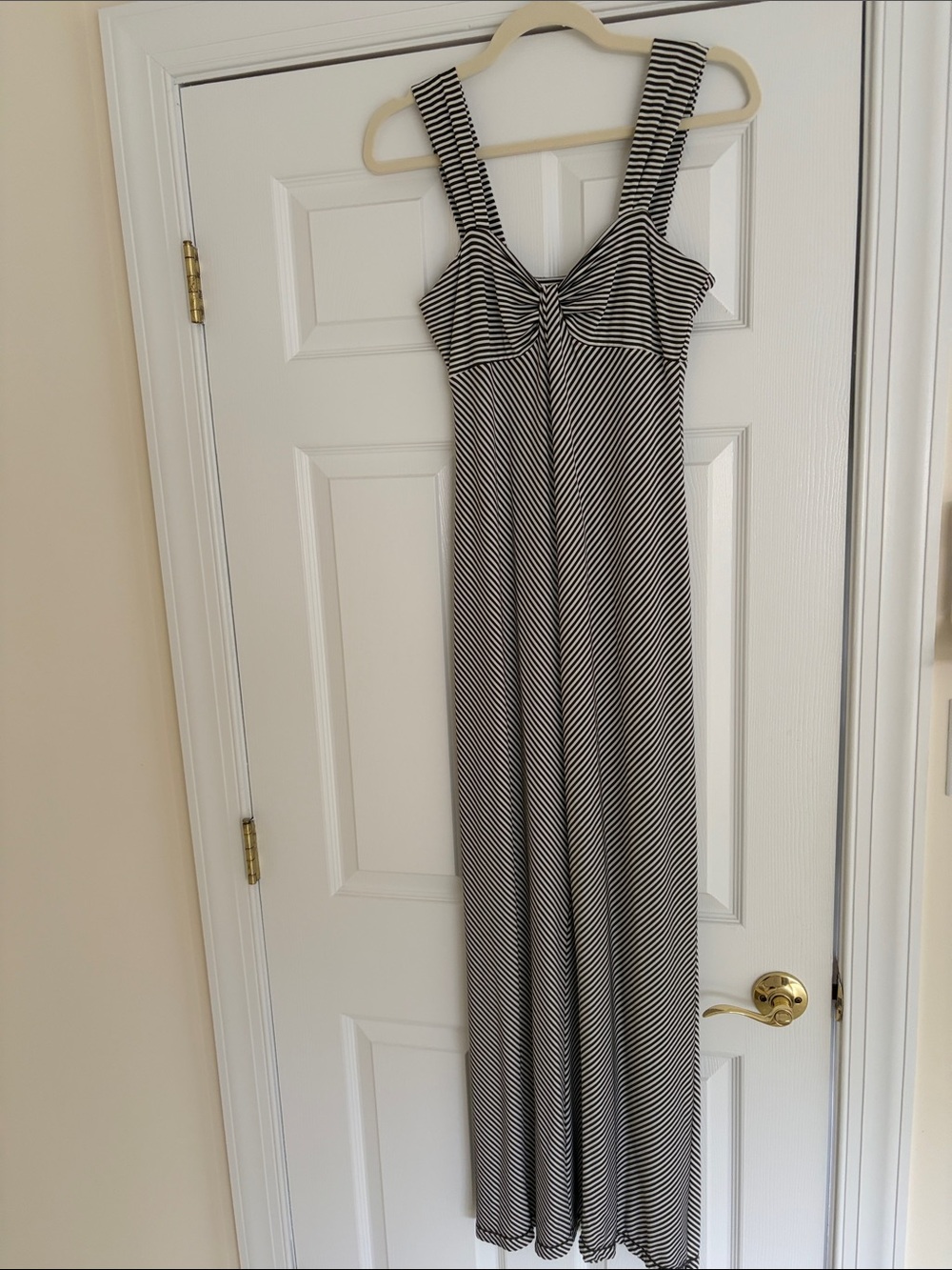 Max Studio Black & White Striped Maxi Dress